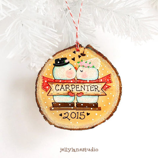 PERSONALIZED SNOWMAN COUPLE ornament