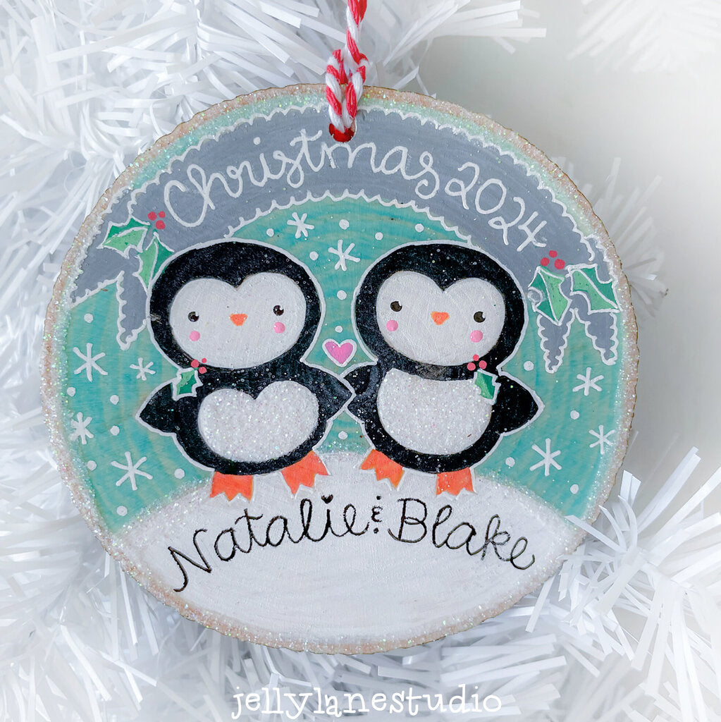 PERSONALIZED PENGUIN COUPLE ornament