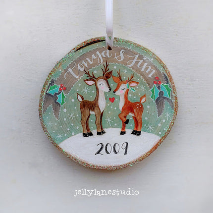 PERSONALIZED REINDEER COUPLE ornament