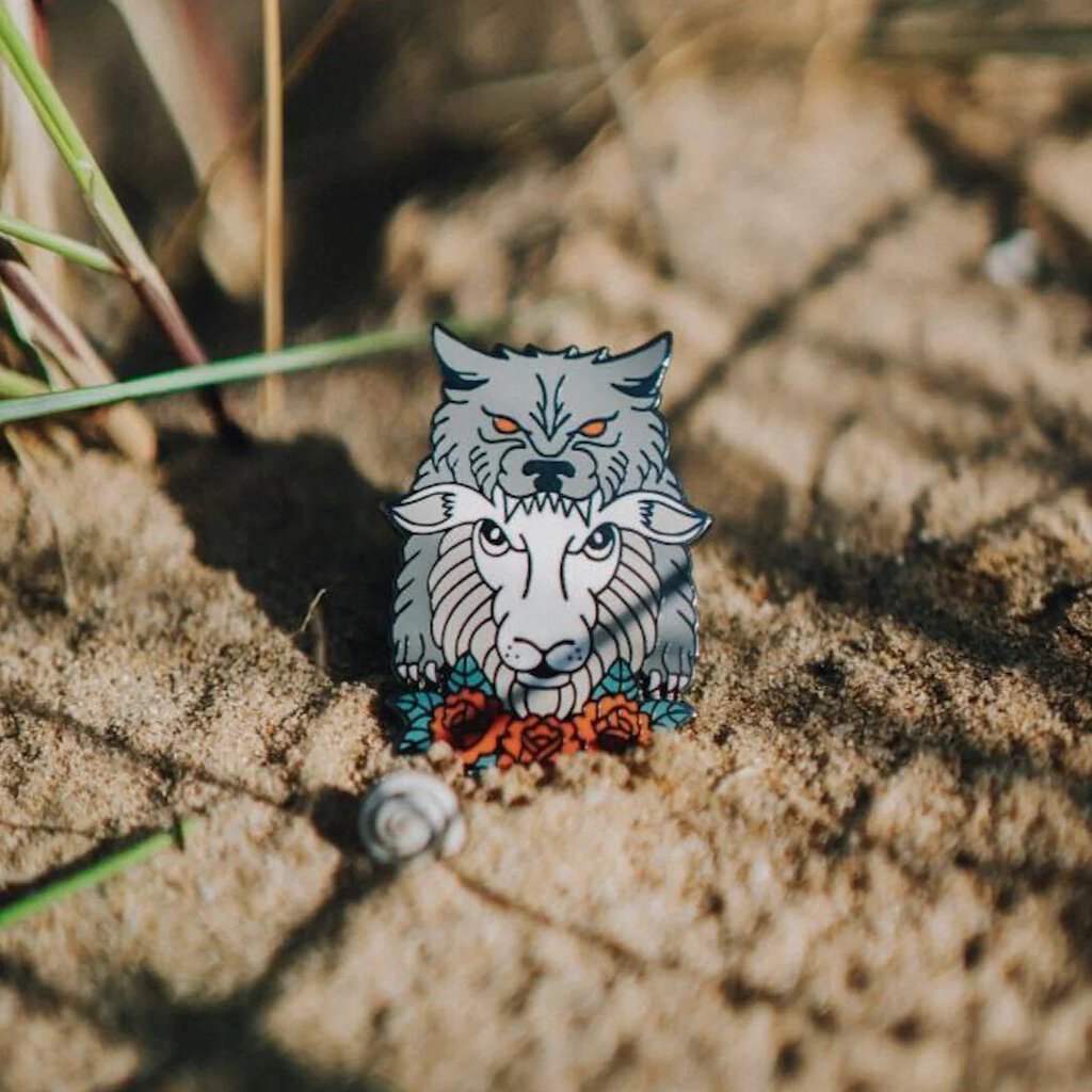 Keep the Wolves Away Enamel Pin