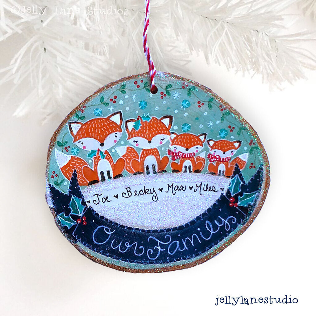 FOX FAMILY ornament