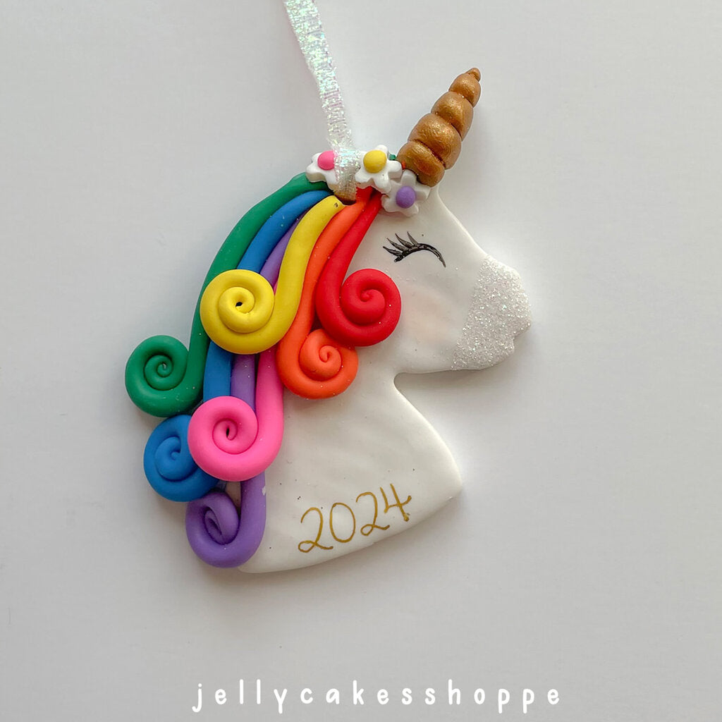 RAINBOW UNICORN HEAD ornament