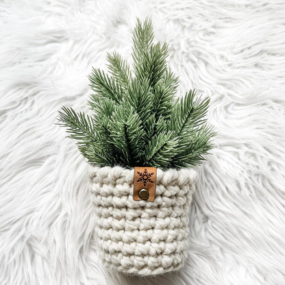 Large Faux Tree Crochet Plant Cozy