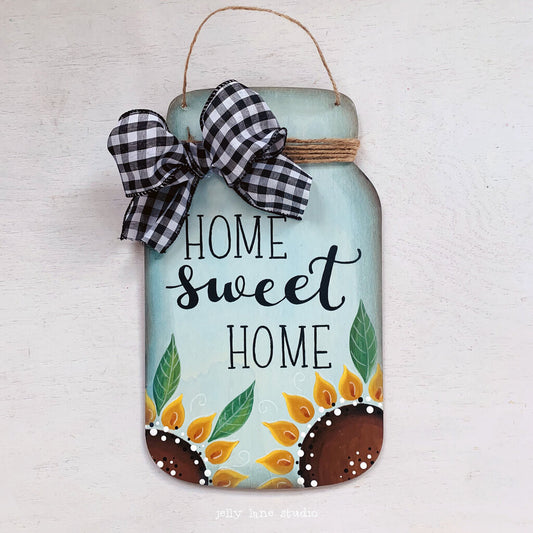 HOME SWEET HOME mason jar door hanger