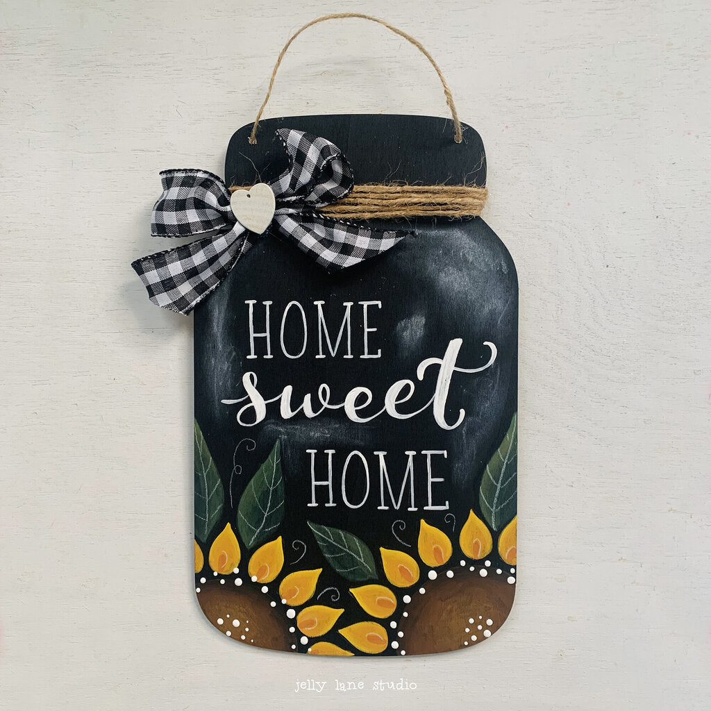 HOME SWEET HOME mason jar door hanger