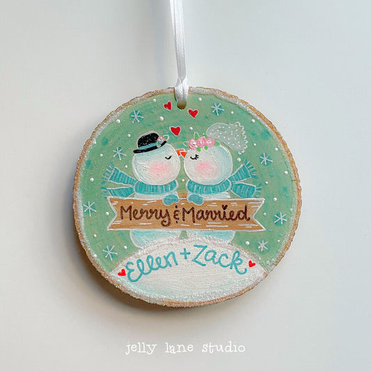 PERSONALIZED MERRY & MARRIED Ornament