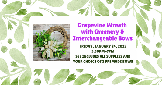 01/24/25 Greenery Wreath with Interchangeable Bows