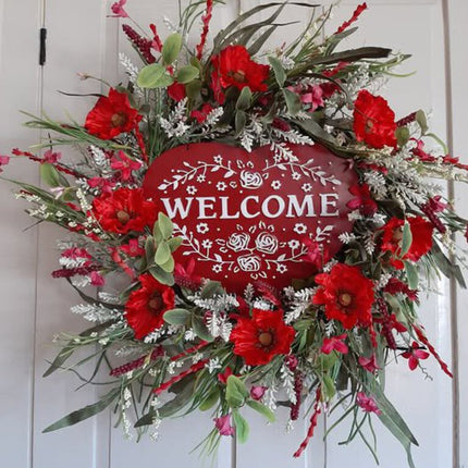 464- large wreath with tin heart