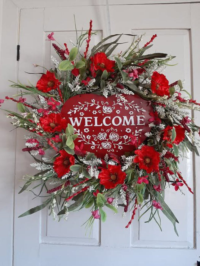 464- large wreath with tin heart