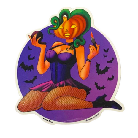 Pumpkin Girl Pin-up - Sticker