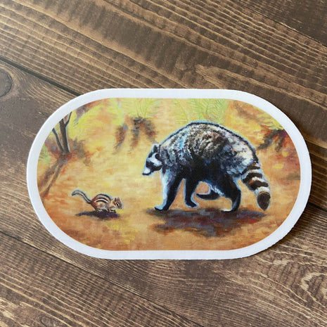 Friends - Raccoon Chipmunk Woodland Creatures Vinyl Sticker