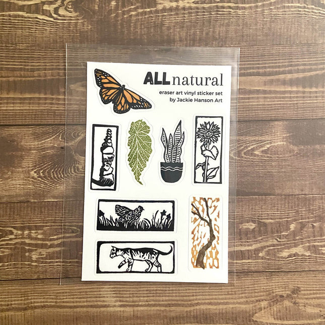 All Natural - Eraser Art Vinyl Sticker Sheet