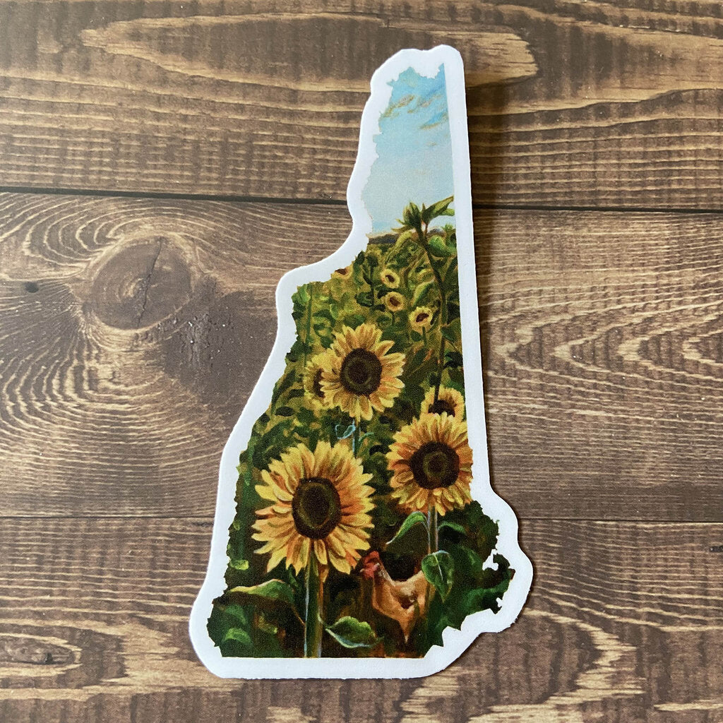 New Hampshire III Sunflower Vinyl Sticker