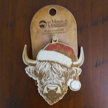Highland Cow Christmas Ornament