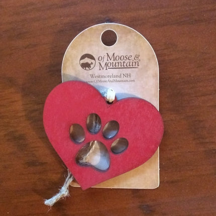 PAW IN A HEART ORNAMENT