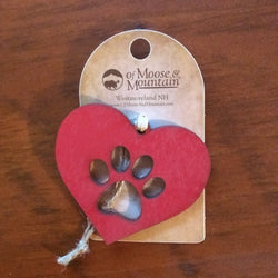 PAW IN A HEART ORNAMENT - view 3