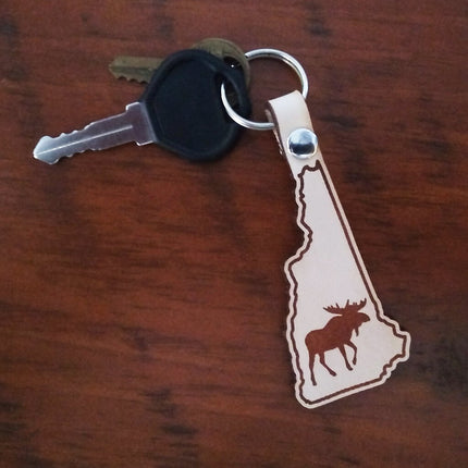 NH MOOSE LEATHER KEY CHAIN