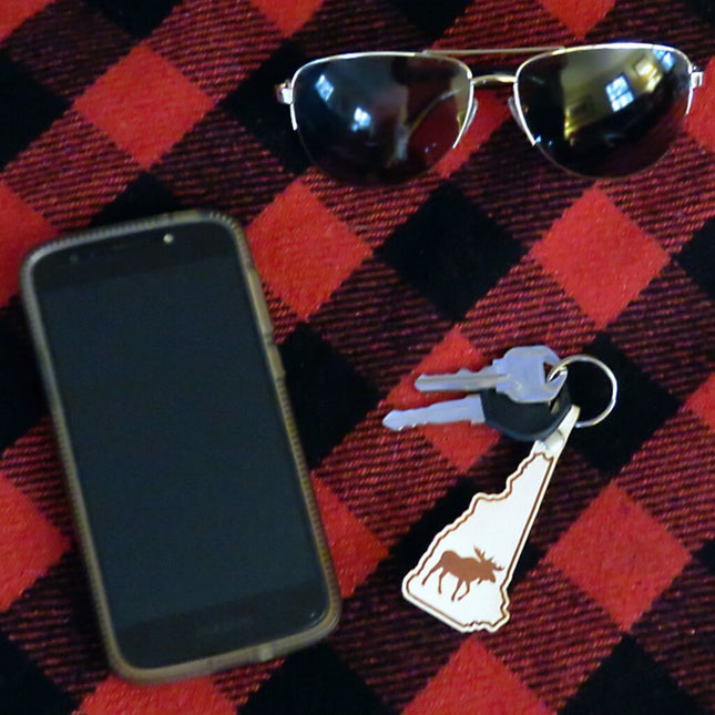 NH MOOSE LEATHER KEY CHAIN
