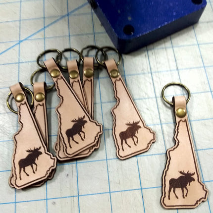 NH MOOSE LEATHER KEY CHAIN