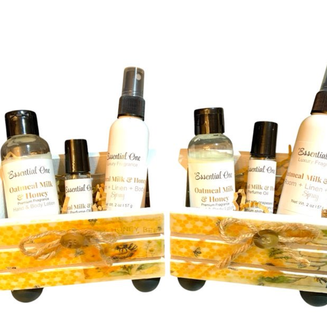 Oatmeal Milk and Honey Mini Crate Gift Set