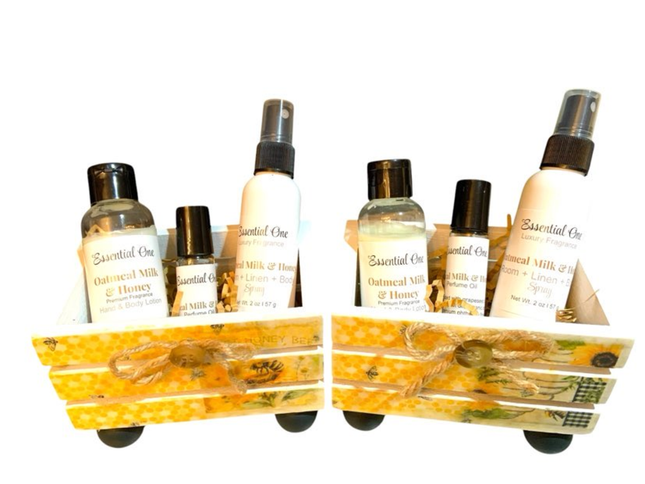 Oatmeal Milk and Honey Mini Crate Gift Set