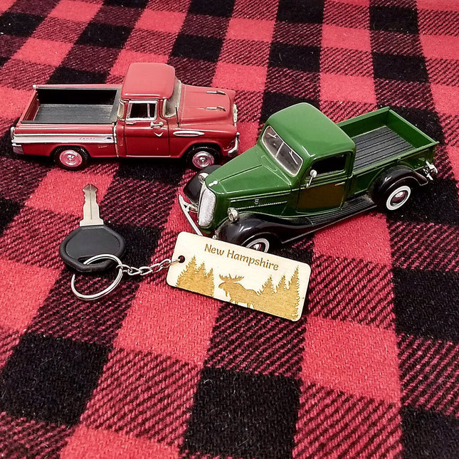 NH MOOSE WOOD KEY CHAIN