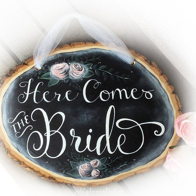 HERE COMES THE BRIDE SIGN, WEDDING PHOTO PROP