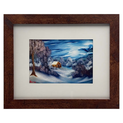 #76-3 Evening's Peace 8x10 brown frame - 5x7 print