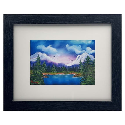 #110-13 Snowy Hills 8x10 black frame - 5x7 print