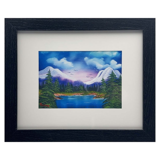 #110-13 Snowy Hills 8x10 black frame - 5x7 print