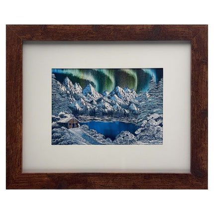 #156-4 Northern Lights 8x10 brown frame - 5x7 print