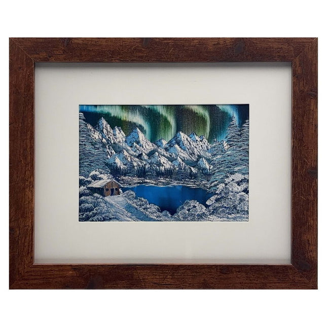 #156-4 Northern Lights 8x10 brown frame - 5x7 print