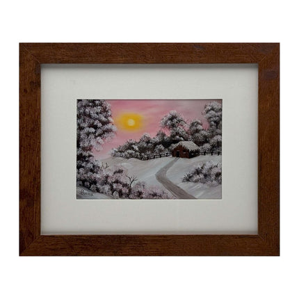 #205-4 Warm Winter Days 8x10 brown frame - 5x7 print