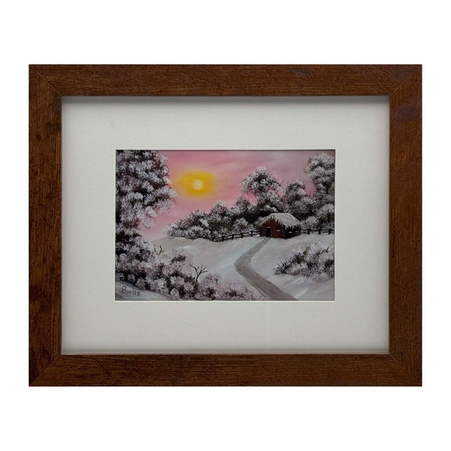 #205-4 Warm Winter Days 8x10 brown frame - 5x7 print