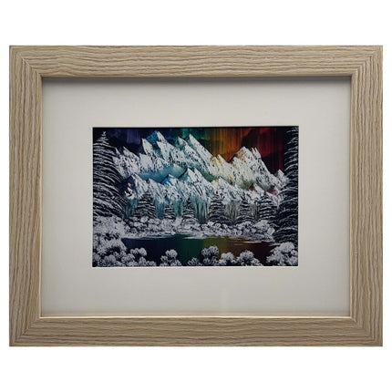 #209-2 Northern Lights II 8x10 beige frame - 5x7 print