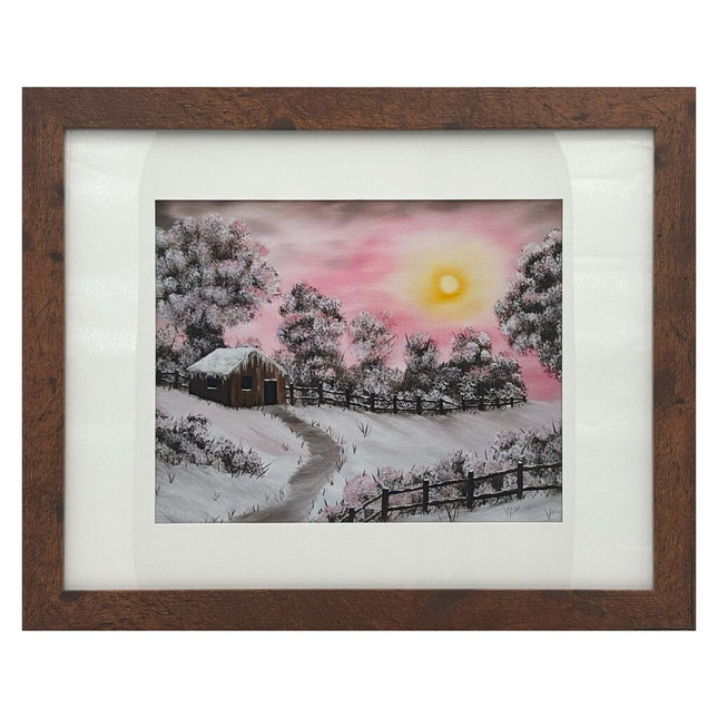 #206-4 Warm Winter Days II 11x14 brown frame - 8x10 print