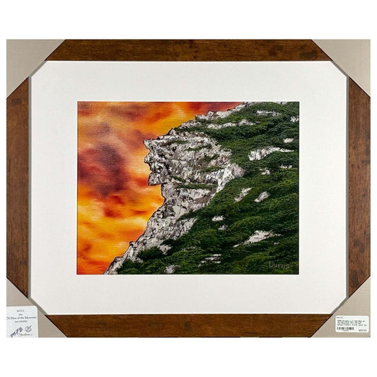 #171-1 Old Man of the Mountain 16"x20" brown frame / 11"x14" print