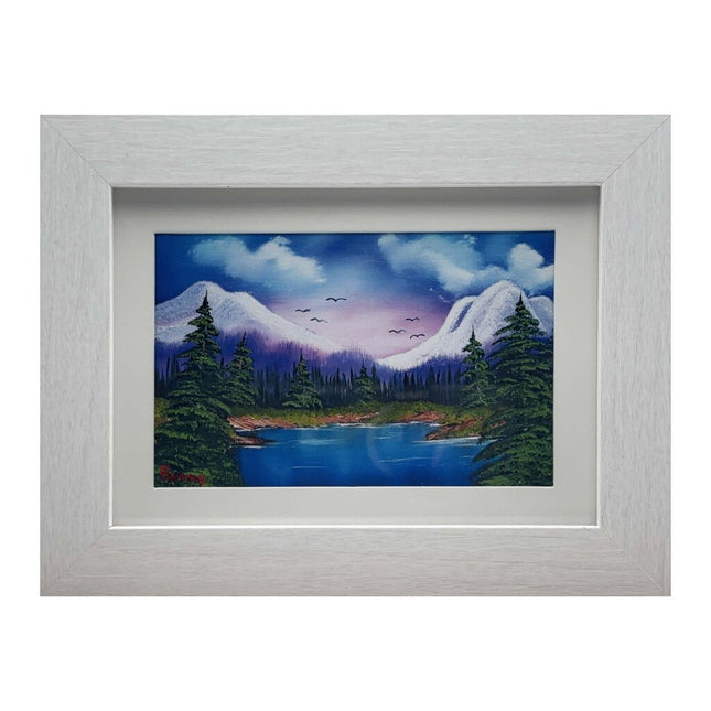 #110-18 Snowy Hills 5x7 white frame - 4x6 print