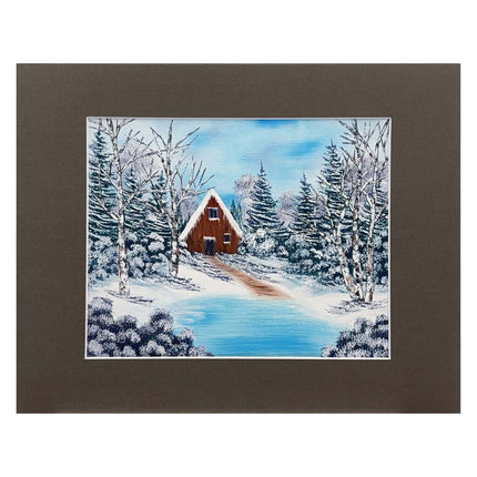 #214-26 Winter Cabin 11x14 brown matte - 8x10 print