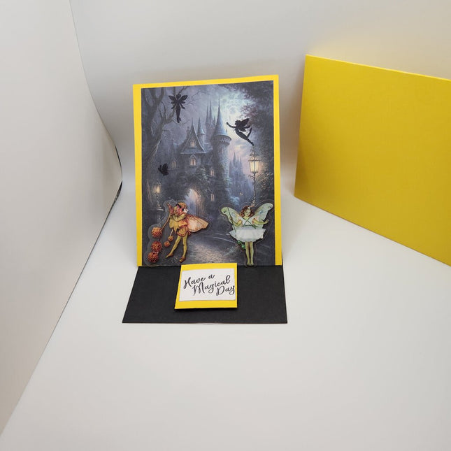 Fairy Easel Card Fairies w/Castle