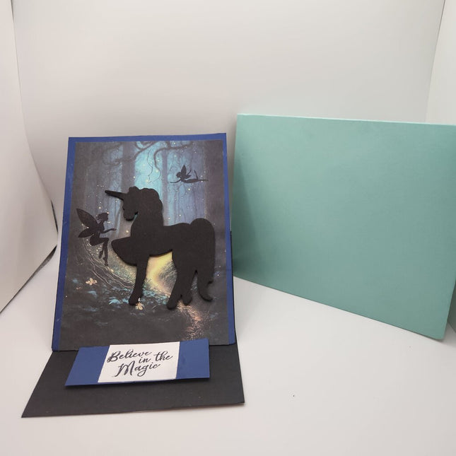 Fairy Easel Card Unicorn and Family chatting