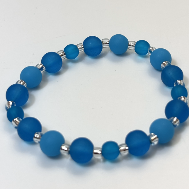 Tumbled Sea Glass Bracelet - capri