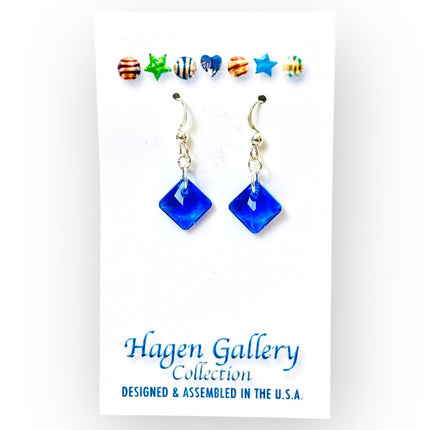 Swarovski Crystal Earrings - Electric Blue