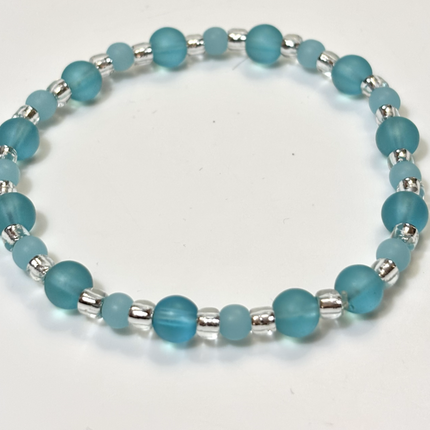 Tumbled Sea Glass Bracelet - seafoam/aqua