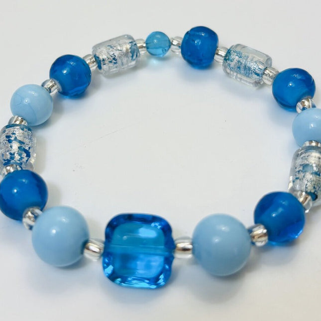 Venetian Glass Bracelet - Aquas