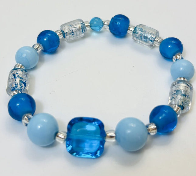 Venetian Glass Bracelet - Aquas