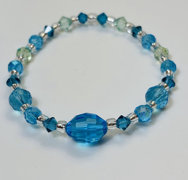 Swarovski Crystal Bracelet - Aqua & Peridot