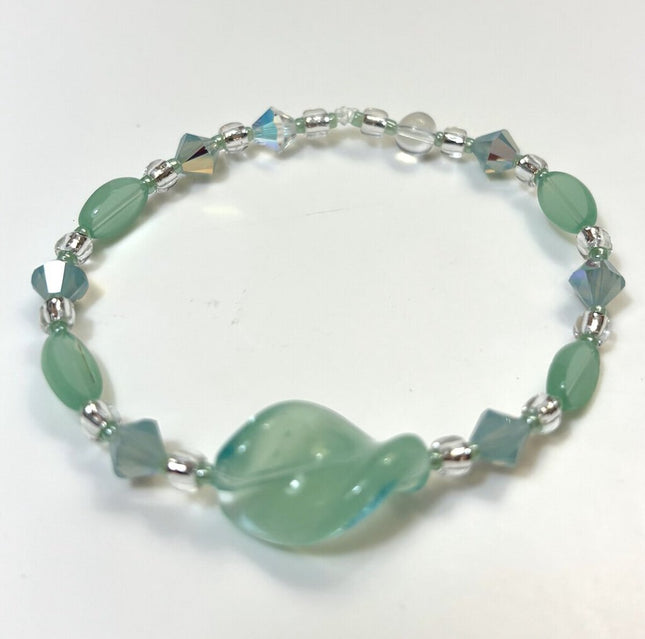 Venetian Glass Bracelet - Mint Green