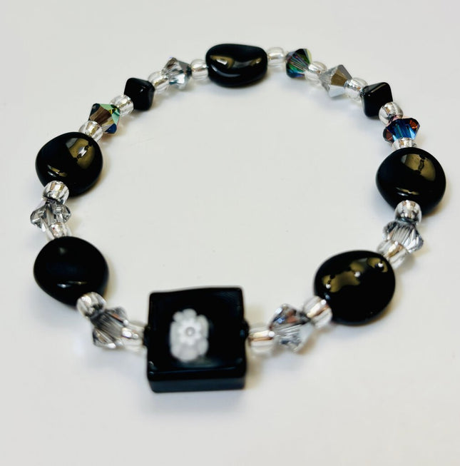 Venetian Glass Bracelet - Black Milli