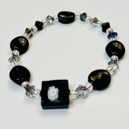 Venetian Glass Bracelet - Black Milli